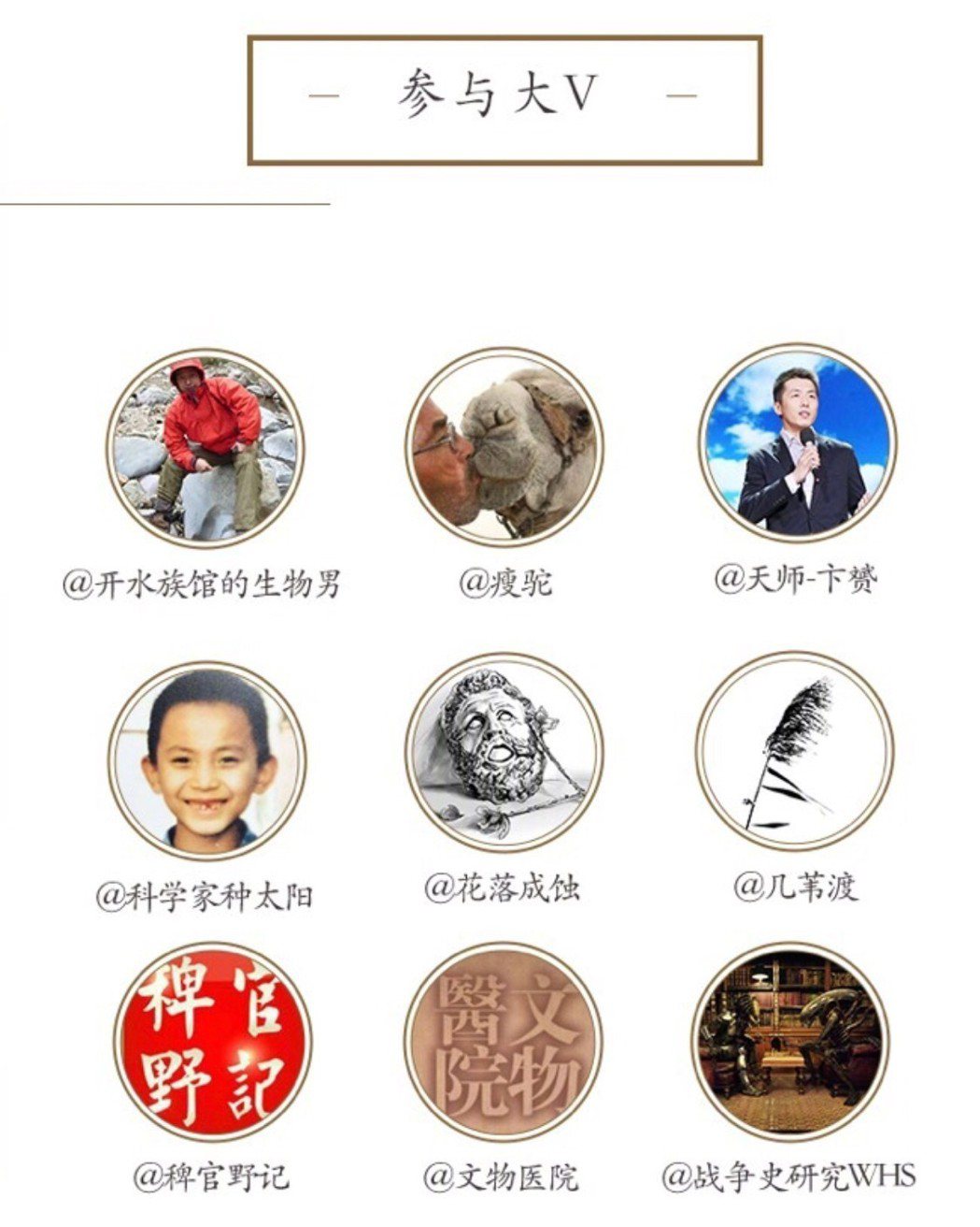 台旅會與「微博歷史」合作，上個月邀請大陸文史類網紅「博主」來台行銷台灣觀光。 圖...
