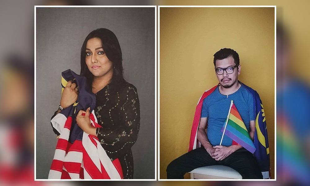 聯邦政府以「不鼓勵公開宣揚LGBT文化」為由，要求主辦單位撤下兩位LGBT社運份子的愛國照片。 圖／取自馬來西亞國會議員Charles Santiago官方臉書