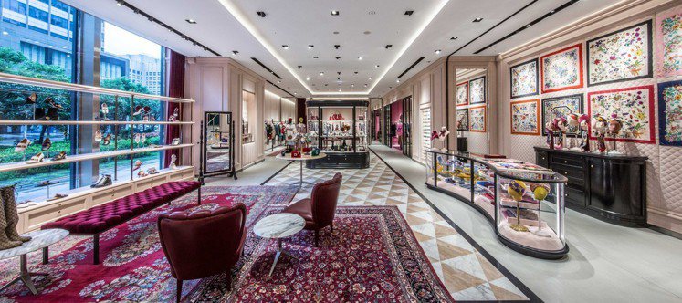 原本只有一層樓的Gucci信義新天地A4店鋪，將展售空間延伸至二樓，占地近210坪大。圖／Gucci提供