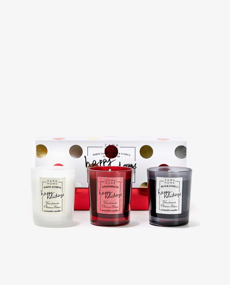 ZARA HOME今年首度推出內含3個迷你香氛蠟燭組，售價990元。圖／ZARA HOME提供