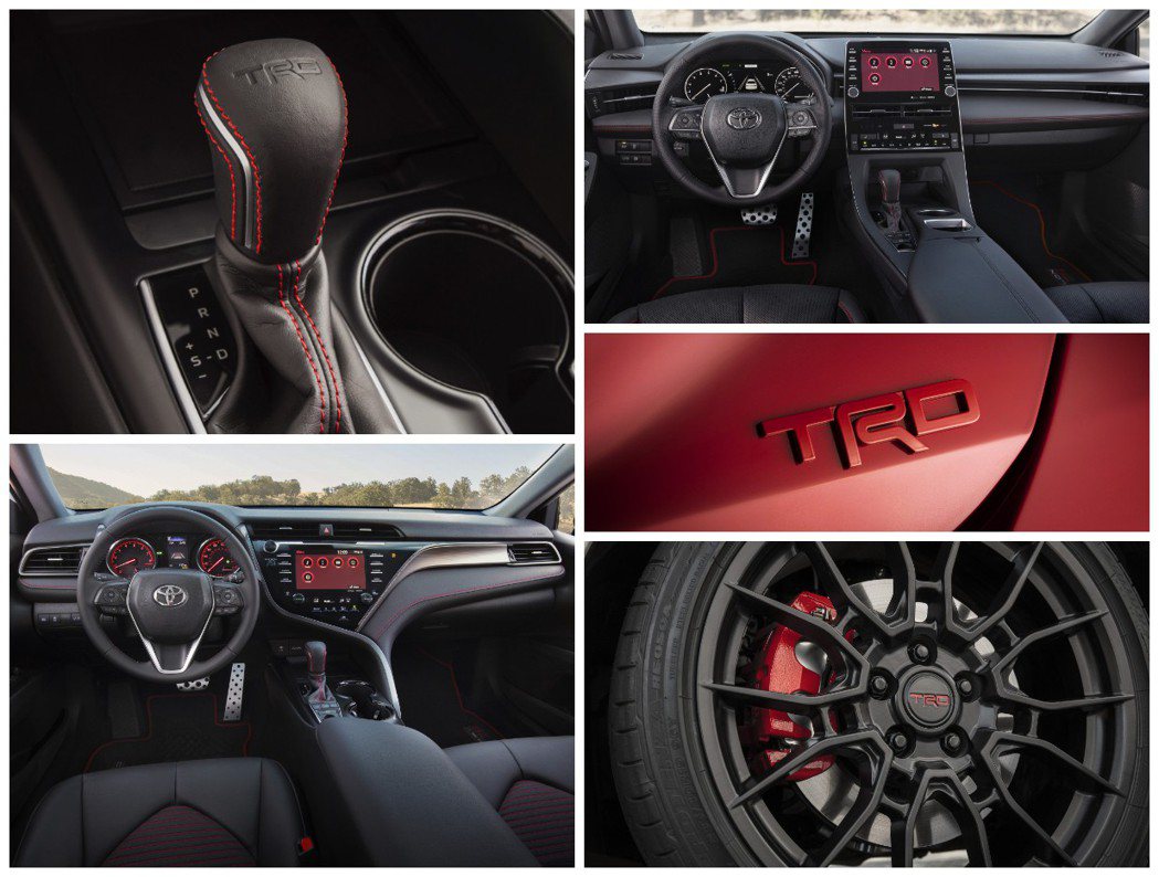 TRD版的Toyota Camry與Avalon在內裝鋪陳上使用了大量的紅色元素...