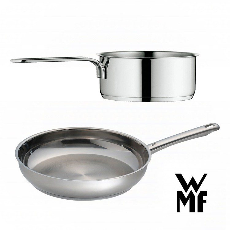 WMF 平煎鍋24cm+單手鍋14cm 雙12搶購價1,499元。圖由廠商提供。