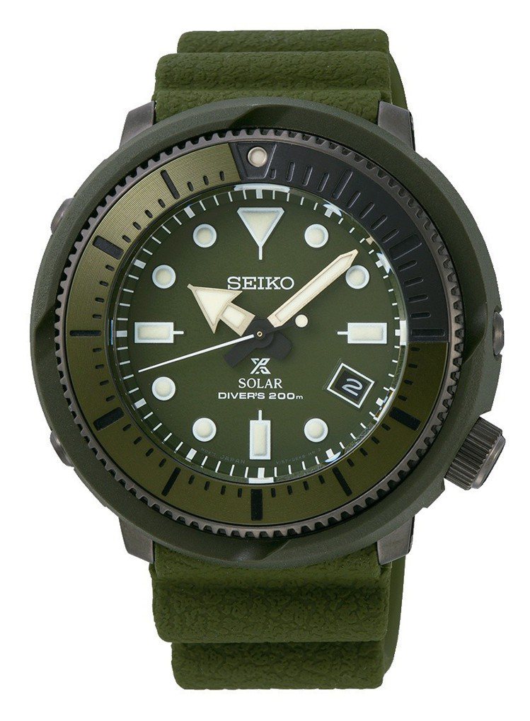 SEIKO Prospex Street系列迷彩綠SNE535P1腕表，14,500元。圖／SEIKO提供