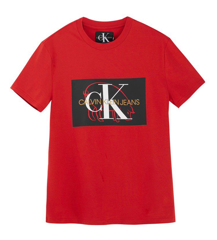 CALVIN KLEIN JEANS新年限定系列，男裝Logo T恤，2,680元。圖／CALVIN KLEIN提供