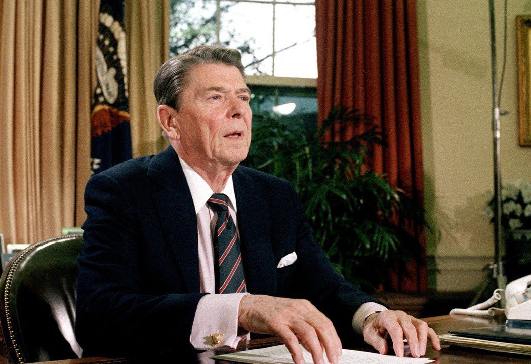 雷根是任內政府關門最多次的美國總統。 （美聯社）