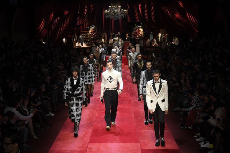 Dolce & Gabbana發表2019秋冬男裝系列，延續過往的招牌風格。圖／歐新社