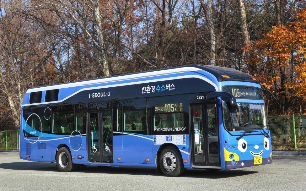Hyundai採用氫燃料作為動力的公車，目前正在首爾市內營運中。 摘自FuelC...