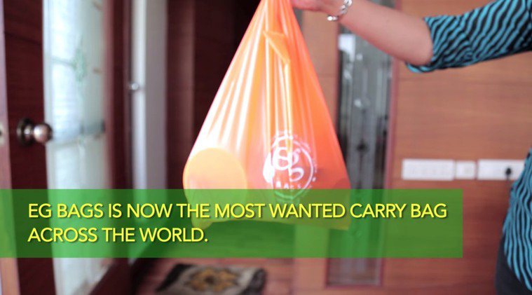 印度Envi Green公司推出以天然份製成的提袋，用來代替塑膠袋。（圖片來源＝...