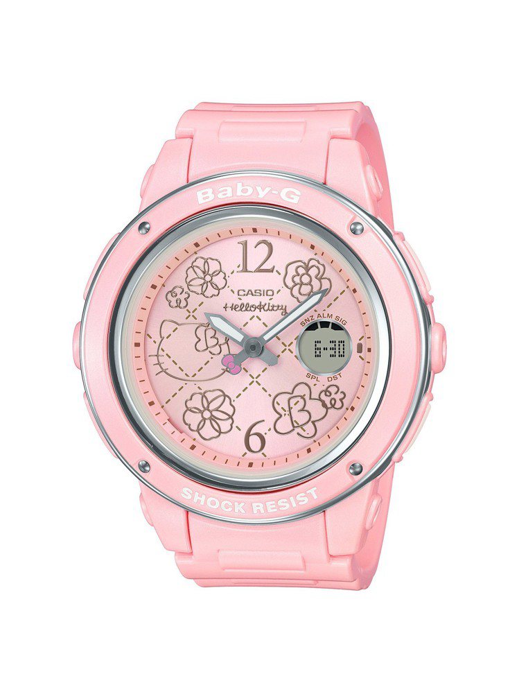Baby-G  BGA-150KT-4B腕表，粉紅表殼與表盤，5,500元。