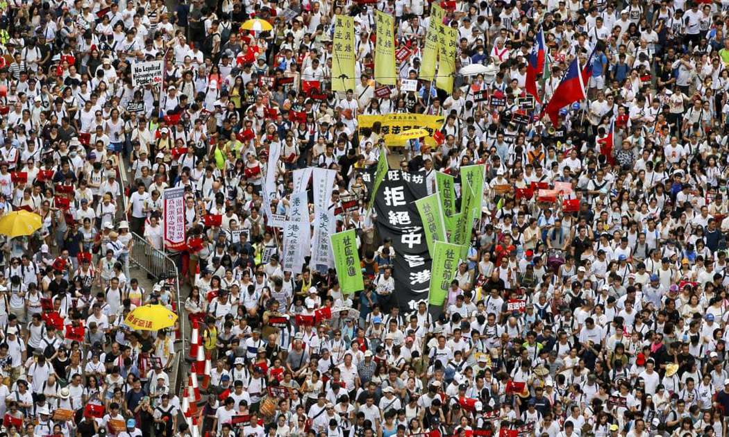 6月9日香港民眾反送中大遊行。 圖／美聯社