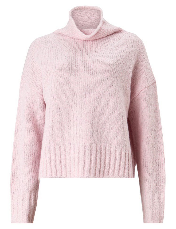 ALLSAINTS  Bay粉色高領毛衣，8,700元。圖／ALLSAINTS提供
