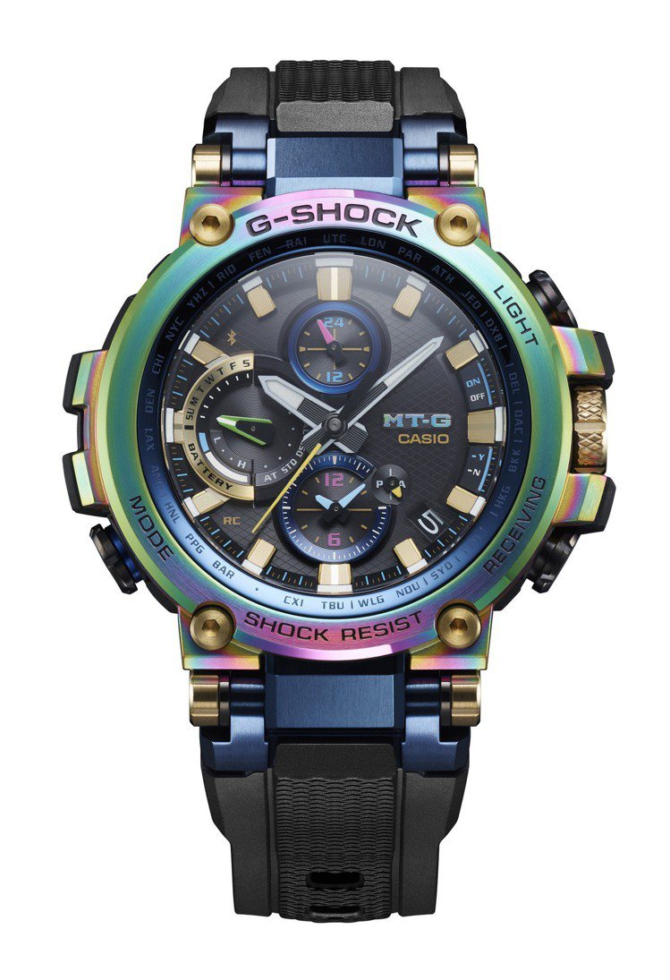 G-Shock MTG-B1000RB腕表，不鏽鋼表圈，約32,000元。圖／Casio提供
