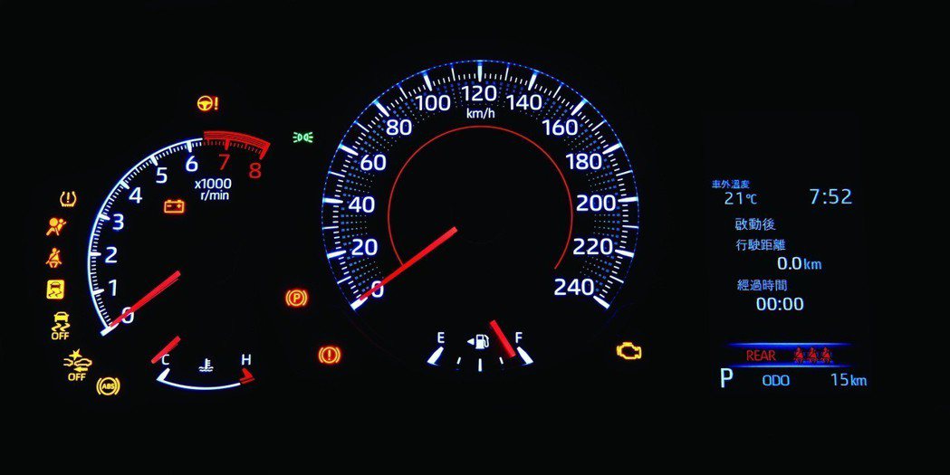 高反差雙環式儀錶板附4.2吋MID(汽油豪華、汽油經典)。 圖／和泰汽車提供
