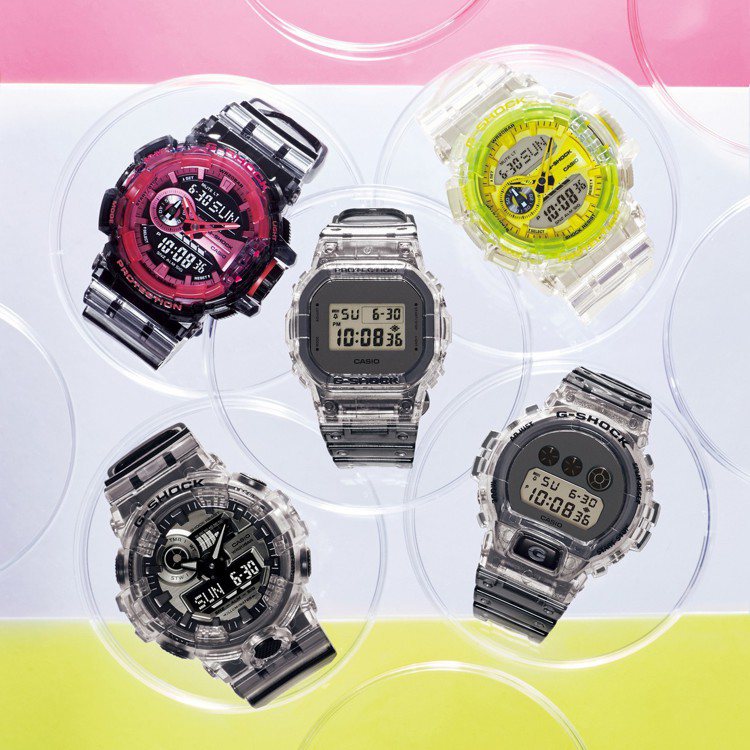為了迎接春天的到來，G-Shock推出Clear Skeleton系列腕表。圖／Casio提供