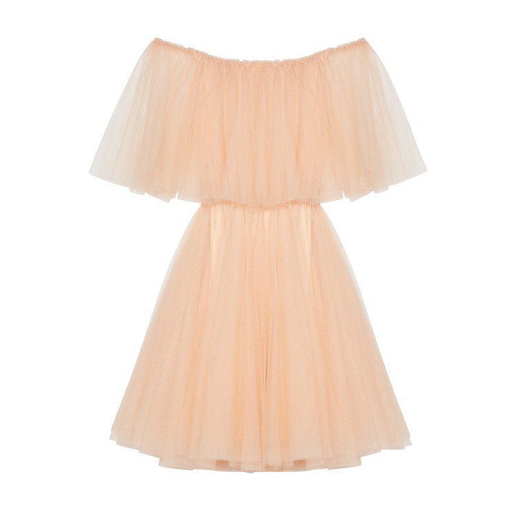 maje粉膚色澎裙洋裝，售價13,680元。圖／maje提供