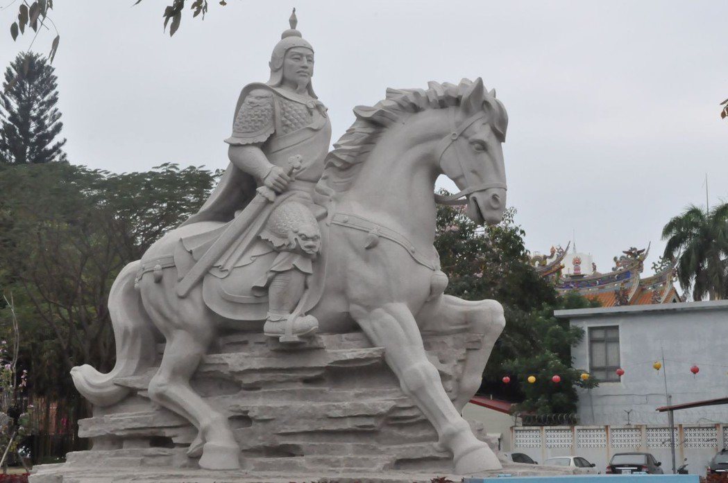 台南延平郡王祠內的鄭成功騎馬石像。 圖／聯合報系資料照片