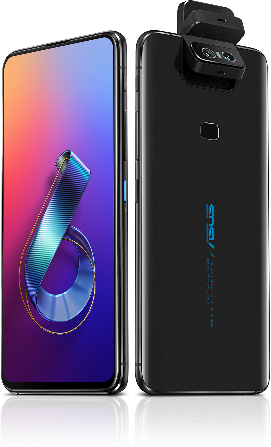 華碩ZenFone 6首款採用無瀏海設計，實現真正全螢幕的ZenFone手機。圖／華碩提供