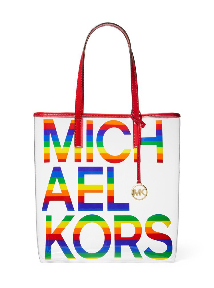 MMK彩虹系列透明托特包，售價7,000元。圖／MICHAEL KORS提供