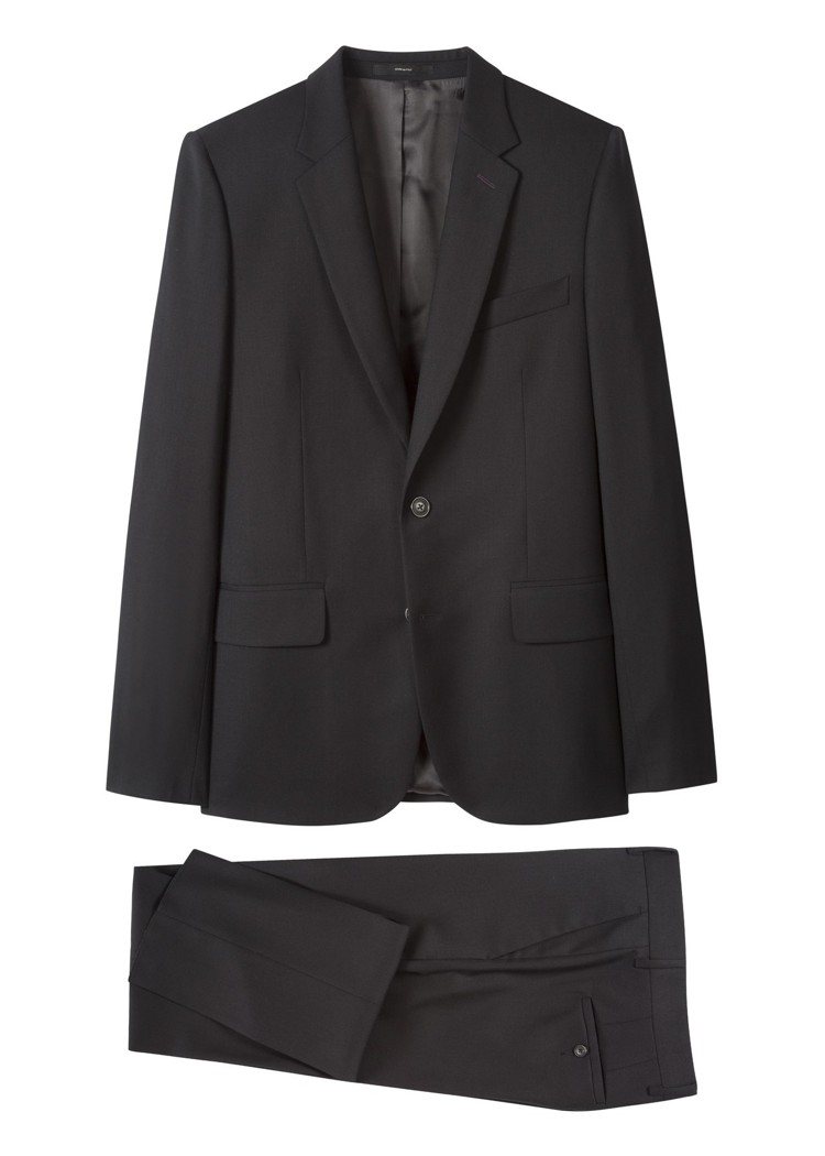《MIB星際戰警™：跨國行動》限量膠囊系列A Suit To Travel In成套黑色抗皺西裝，58,500元。圖／Paul Smith提供