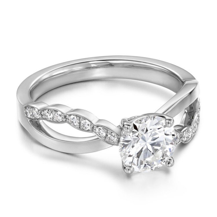 LORELEI鑽石戒指，白K金鑲嵌主鑽0.3克拉起，15萬3,000元起。圖／HEARTS ON FIRE提供