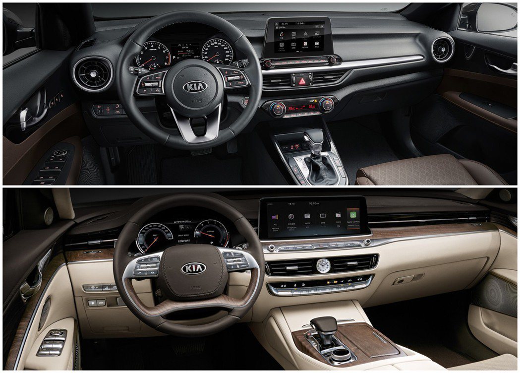 新世代Kia車型漸漸採用懸浮式中控螢幕的設計，圖上為新世代Kia K3，圖下為新...