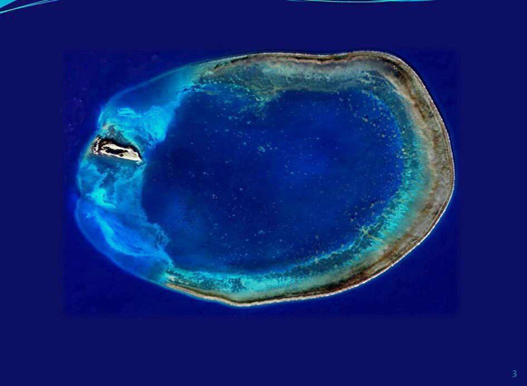 東沙環礁空拍圖。 圖／海巡署提供