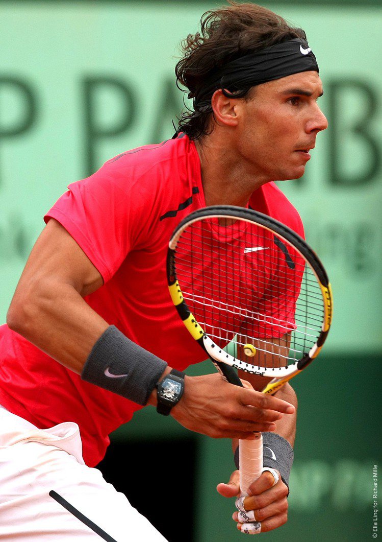 2012年的法國網球公開賽，納達爾仍配戴RM 27 Rafael Nadal陀飛輪腕表，拿下他生涯的第11座大滿貫金盃。圖／RICHARD MILLE提供