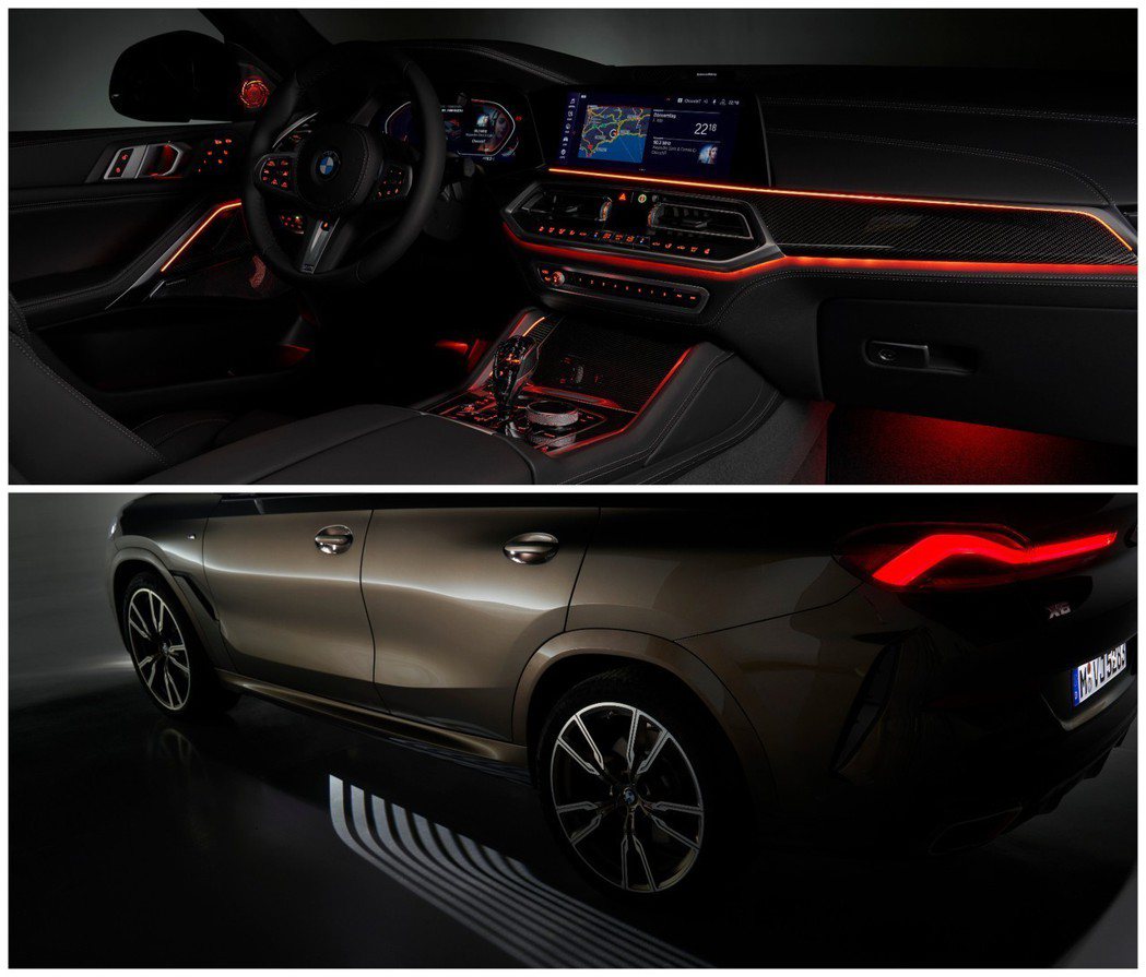 第三代BMW X6的氣氛套件包含車艙氣氛燈、迎賓燈等。 摘自BMW