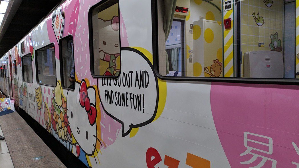 Hello Kitty環島之星觀光列車新裝首航。 記者董俞佳／攝影