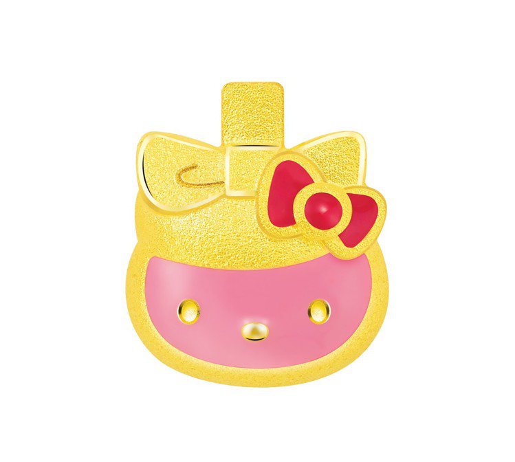 鎮金店Hello Kitty周年香水瓶單耳耳環，10,600元。圖／鎮金店提供