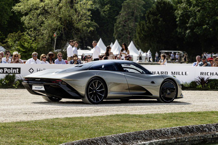 RICHARD MILLE尚蒂伊「藝術與雅致」車展，合作夥伴McLaren還展出了售價超過7,000萬，罕見的Speedtail超跑。圖／RICHARD MILLE提供