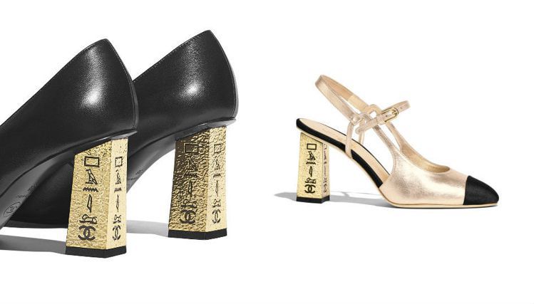 香奈兒2019 Paris- New York工坊系列鞋款，鞋跟上的埃及文字藏了...
