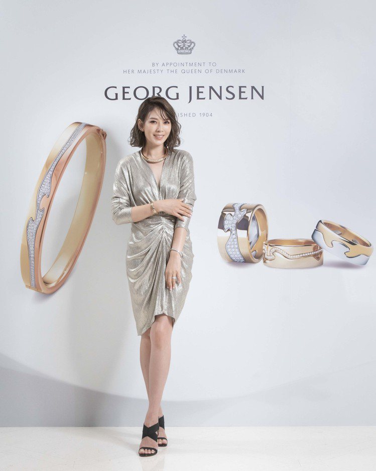 時尚女星Melody演繹GEORG JENSEN FUSION珠寶新作。圖／喬治傑生提供