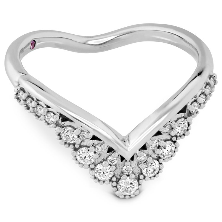 BEHATI SILHOUETTE戒指，白K金鑲嵌鑽石與粉紅剛玉，65,000元...
