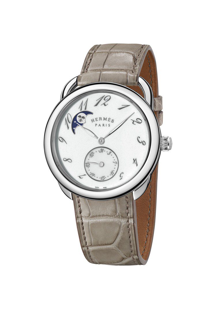 愛馬仕Arceau Petite Lune小月相精鋼腕表，27萬300元。圖／愛馬仕提供