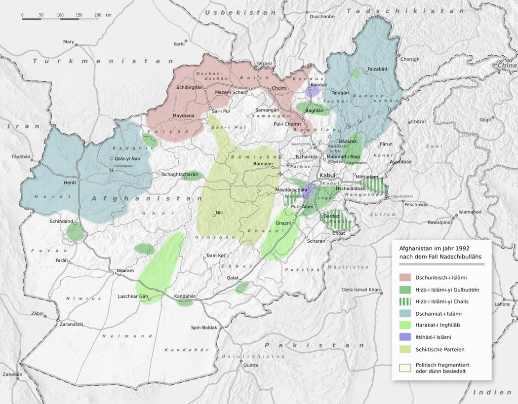 1992年，納吉布拉政權倒坍後，阿富汗進入四年內戰，地方軍閥割據。各派只顧及狹隘...
