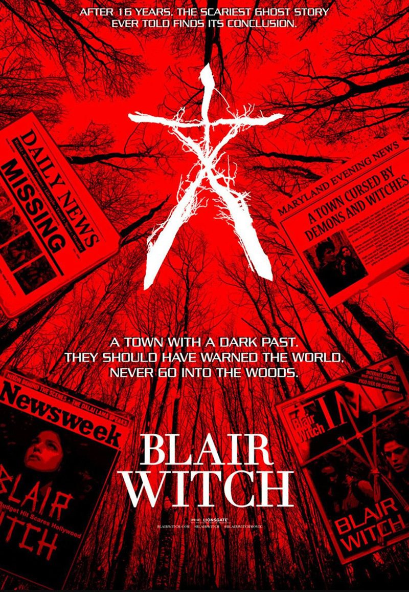 電影《追殺厄夜叢林》的宣傳海報，相當強烈的布萊爾女巫元素