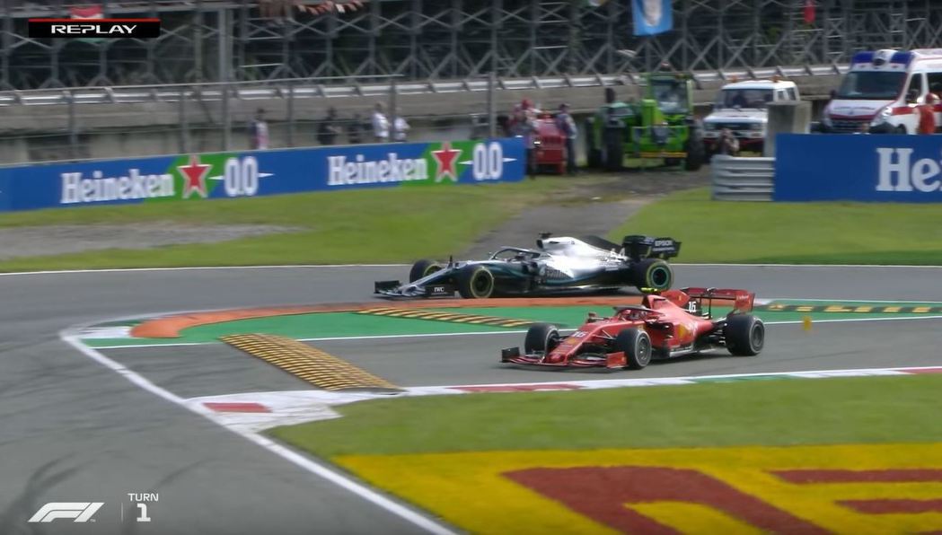 36圈時Leclerc在1號彎發生了失誤切西瓜。 摘自F1