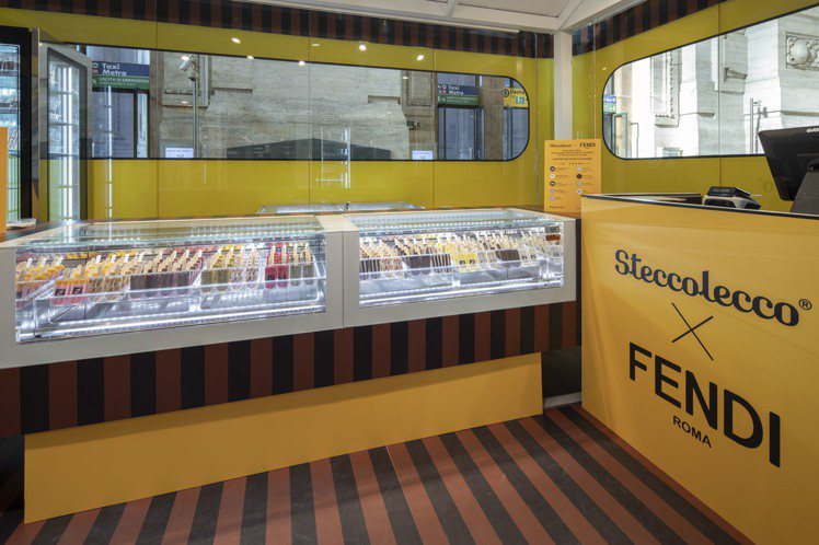FENDI x Steccolecco期間限定店以FENDI標誌性的黃色和198...