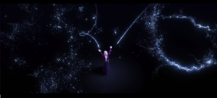 艾莎在「冰雪奇緣2」展現更精采的魔法。圖／翻攝自YouTube