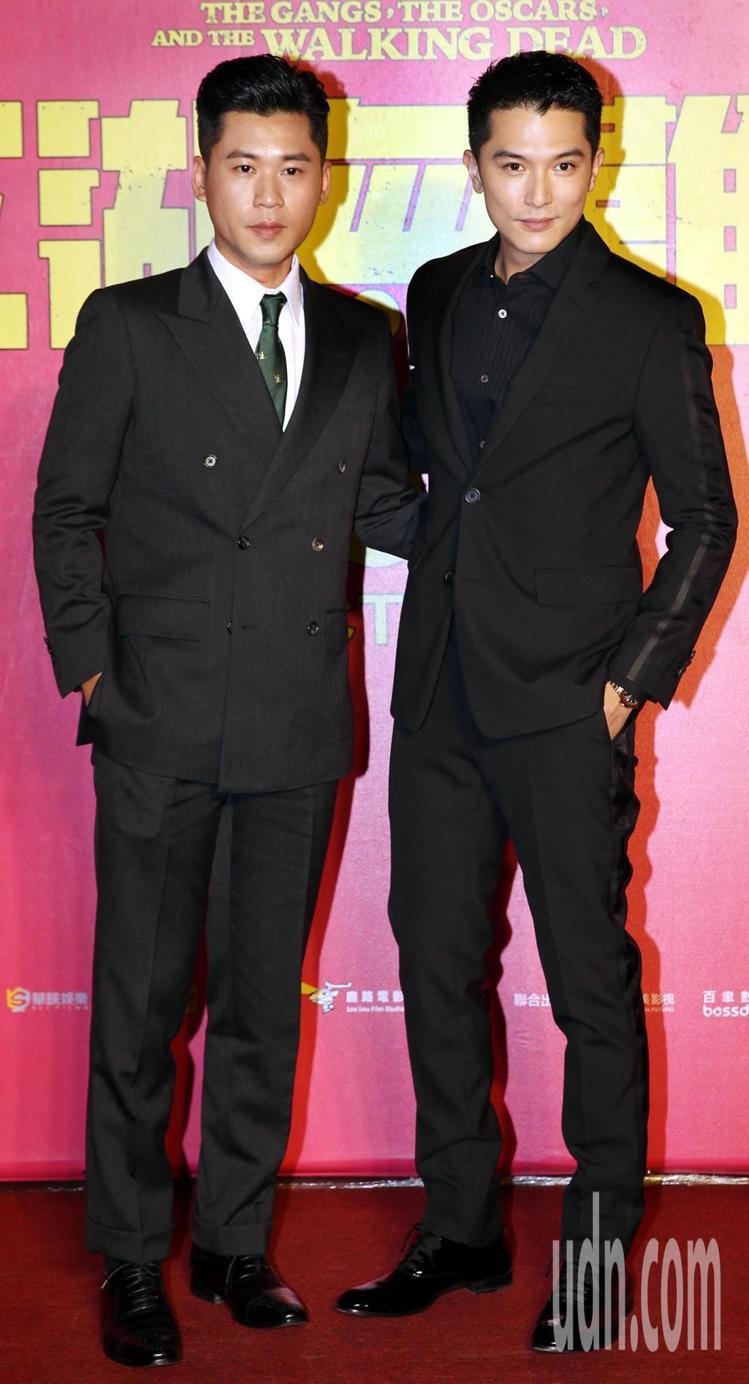 邱澤以黑西裝出席「江湖無難事」台北首映會。圖／聯合報資料照
