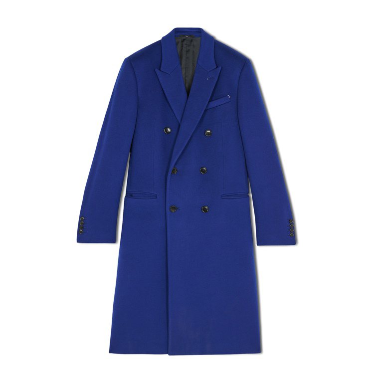 Berluti喀什米爾羊毛藍色大衣22萬4,000元。圖／Berluti提供