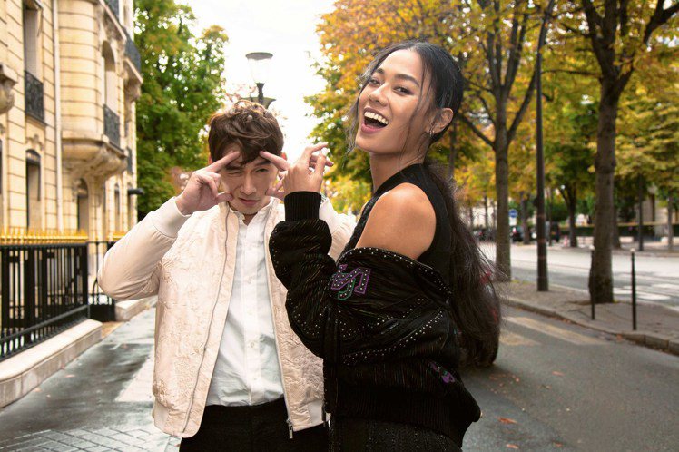 溫昇豪和王麗雅在巴黎演繹夏姿2019秋冬季服裝，展現絕佳默契。圖／夏姿提供