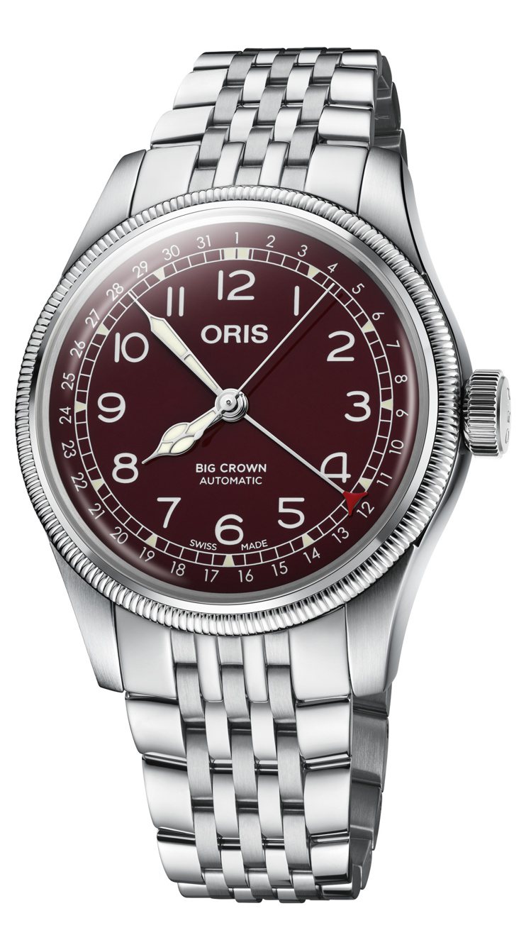 ORIS Big Crown指針式日期腕表，不鏽鋼表殼、表鍊，約49,000元。圖／ORIS提供
