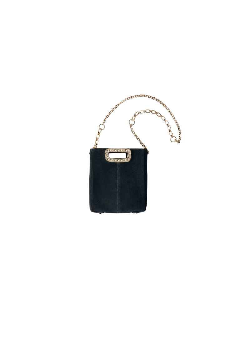 maje M-Mini鑲鑽麂皮包，售價10,440元。圖／maje提供