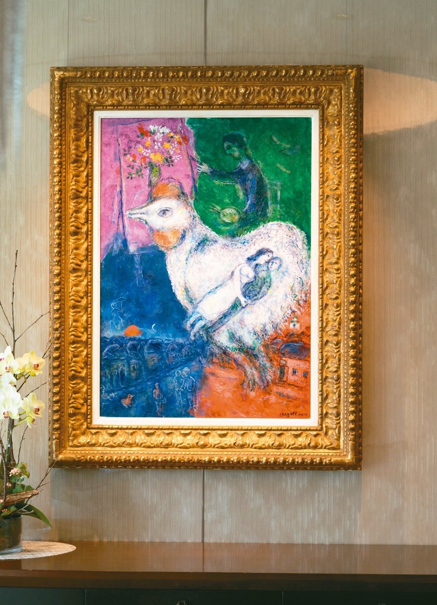 夏卡爾畫作《Grand coq blanc》。 記者陳立凱／攝影