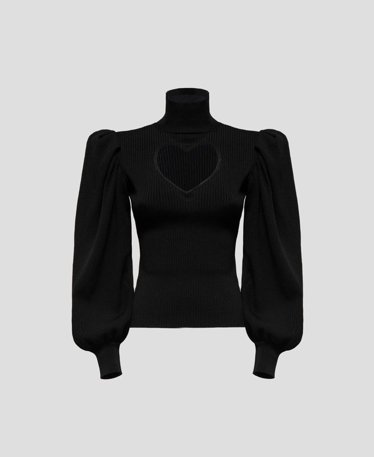 女裝黑色心型縷空上衣，20,800元。圖／MSGM提供