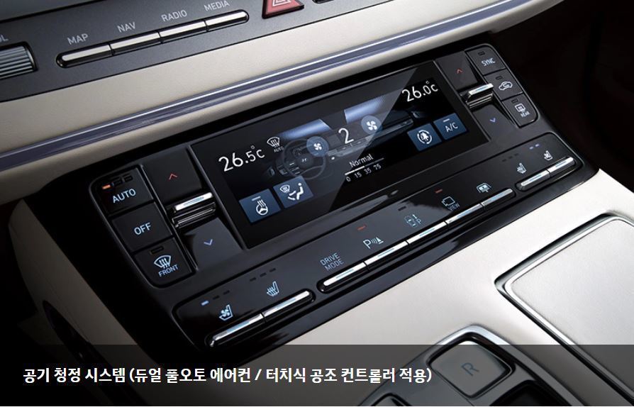 小改款Hyundai Grandeur車內配置全新冷暖空調控制面板。 摘自Hyu...