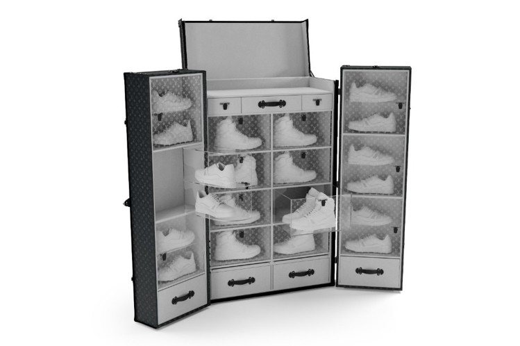 大型的運動鞋行李箱，可收納18雙低筒鞋以及8雙高筒鞋共26雙。圖／LV提供