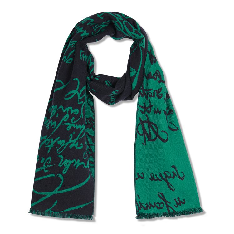 Berluti Scritto羊毛藍綠色圍巾11,900元。圖／Berluti提供